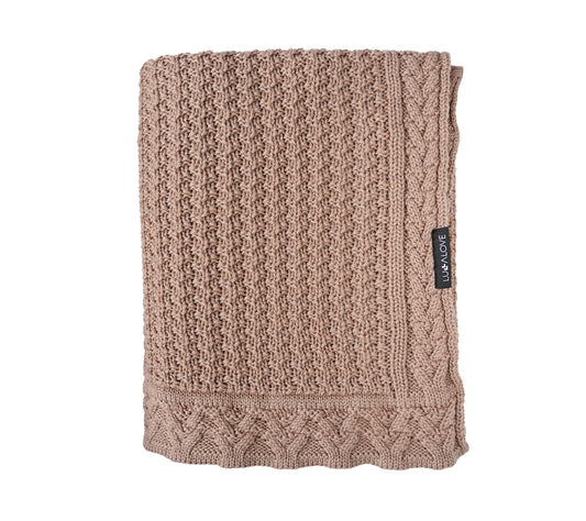 Premium Merino Wool Baby Blanket "Cookie" - Caramel