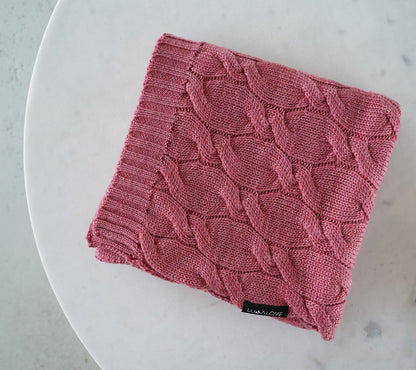 Merino Wool Baby Blanket - Raspberry