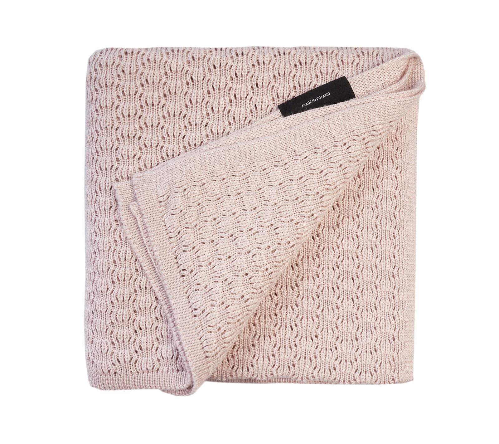 Light cellular bamboo baby blanket Dusty pink Lullalove UK