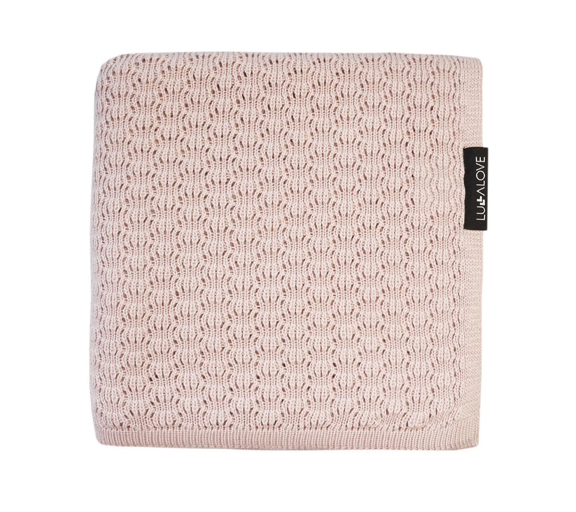 Light cellular bamboo baby blanket - Dusty pink – Lullalove UK